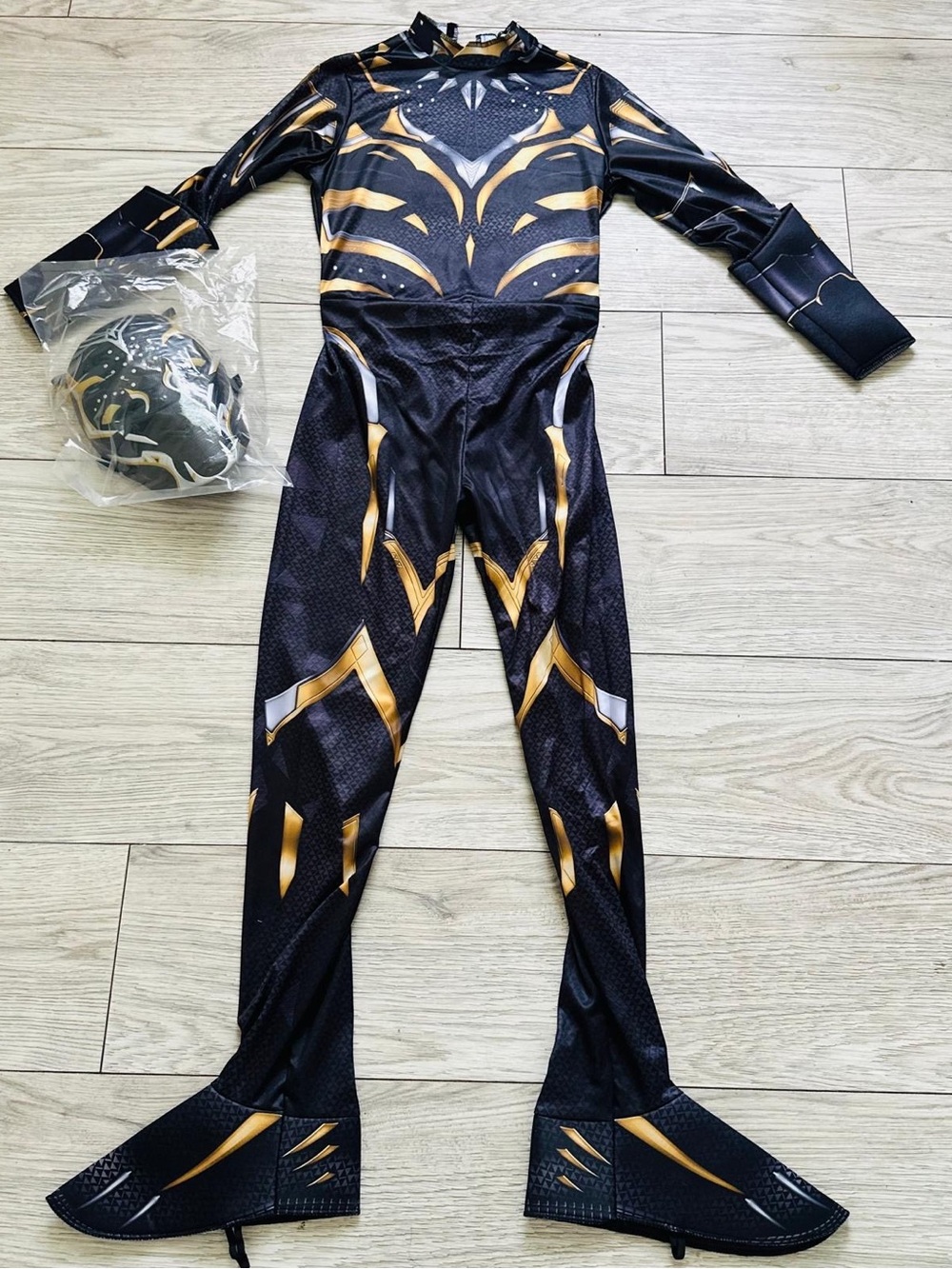 Marvel Black and Gold Kids Superhero Costume with Mask